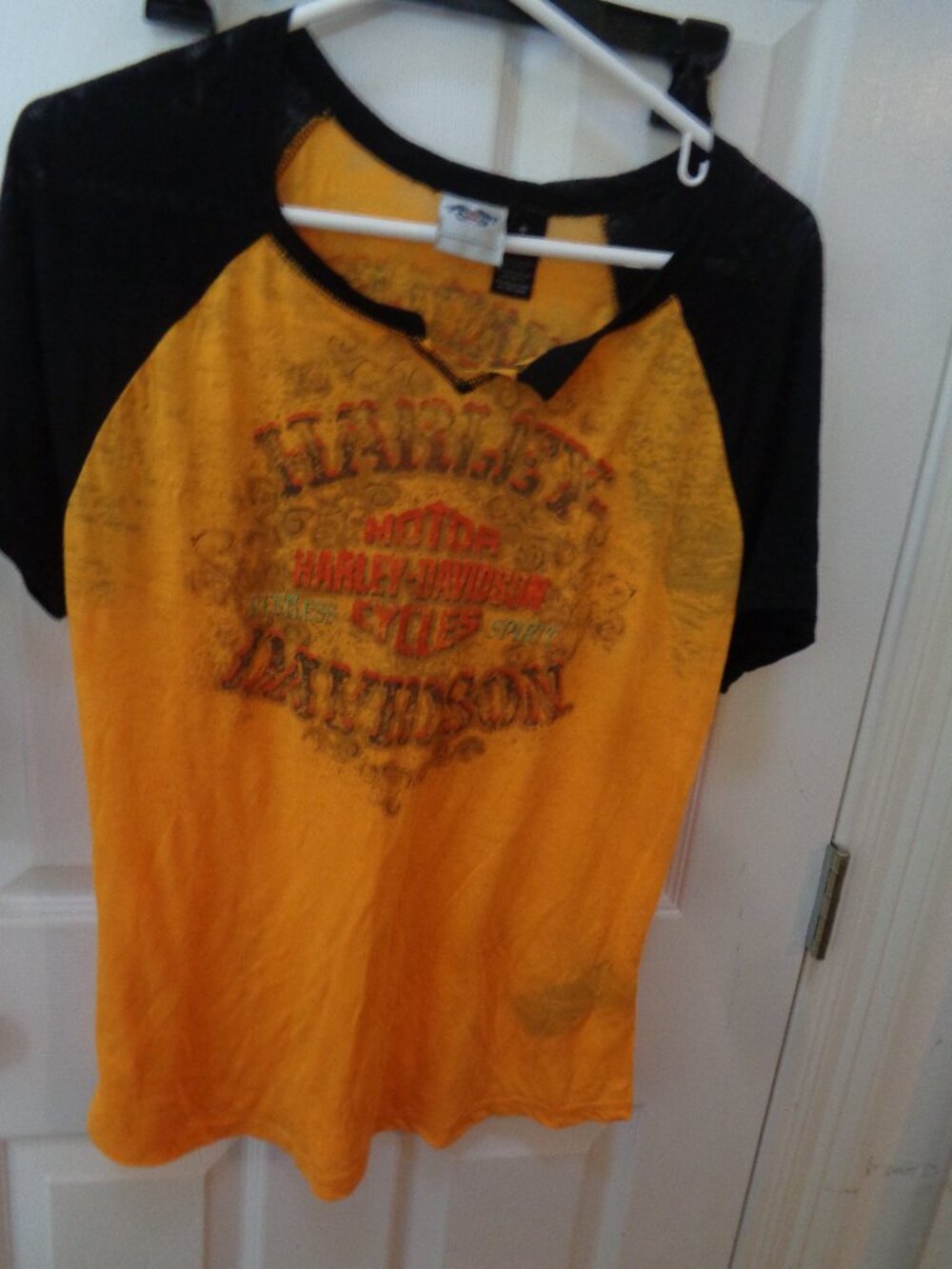 Harley Davidson Motorcycles Woman's T-Shirt Orange XL Restless Spirit